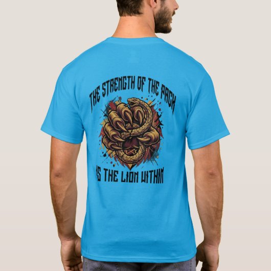 吼えろ ライオンTシャツ - 国家の強さ Tシャツ (裏面)