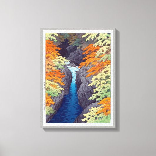 吾妻峡、吾妻峡、河瀬蓮井、ウッドカット キャンバスプリント (正面)