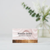 呉服織物シルク |木目パネル 名刺 (スタンド正面)