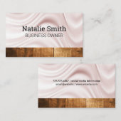 呉服織物シルク |木目パネル 名刺 (正面/裏面)