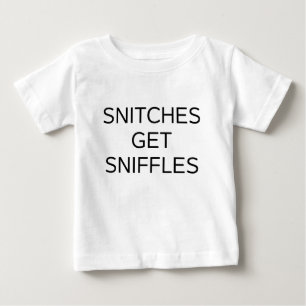 告げ口する奴は風邪をひくTシャツ ベビーTシャツ