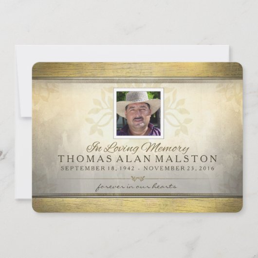 告別式の写真の招待金生命の樹 招待状 (正面)