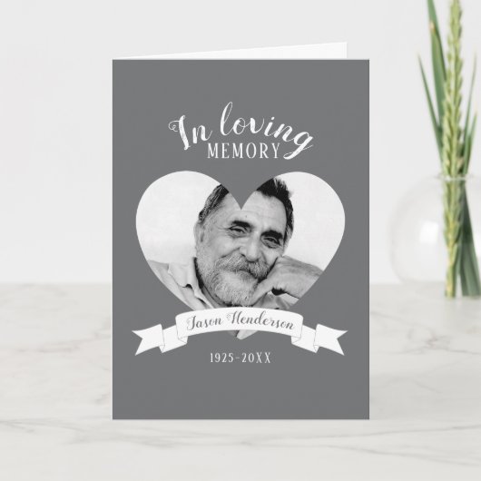 告別式の写真癌の白いリボンプログラム プログラム (正面)