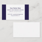 告別式の番組編成者のエレガントな青 名刺 (正面/裏面)