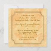 告別式の発表の十字のモモ 招待状 (裏面)