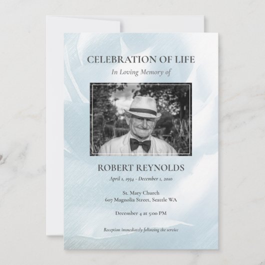 告別式の発表 招待状 (正面)