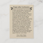 告白の神聖なカードの後の放蕩な息子の祈りの言葉 名刺 (裏面)