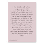 告知のカトリック教の祈りの言葉カードの饗宴 テーブルナンバー (裏面)