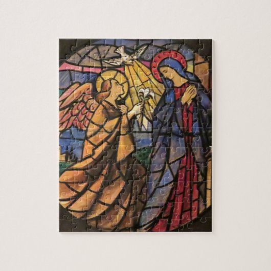 告知のステンドグラス窓のパズルイタリア ジグソーパズル (縦)