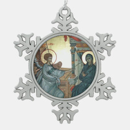 告知 スノーフレークピューターオーナメント