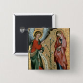 告知、c.1330 (パネルの油) 缶バッジ (正面&裏面)