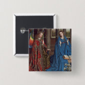 告知、c. 1434年- 36 (キャンバスの油) 缶バッジ (正面&裏面)