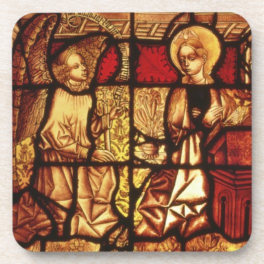 告知、Gを描写するステンドグラス窓 コースター (正面)