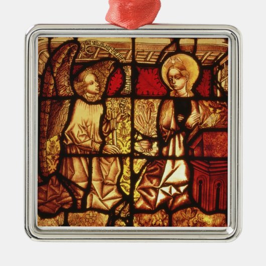 告知、Gを描写するステンドグラス窓 メタルオーナメント (正面)