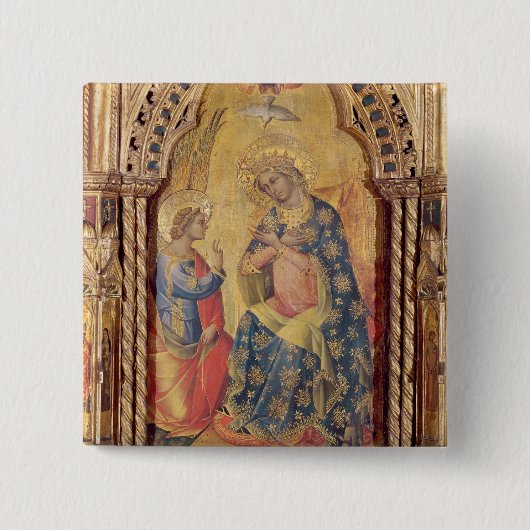 告知(polyptych) (パネルの油の一部分 缶バッジ (正面)