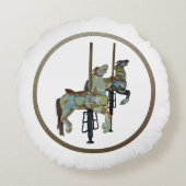 周かわいらしメリーりの回転木馬馬枕の周りに行く ラウンドクッション (裏面)