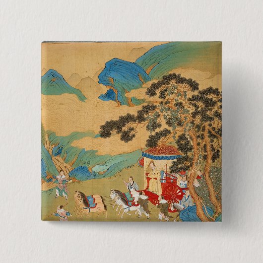 周の王朝の皇帝Mu Wang 缶バッジ (正面)