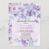 周りが華やかに ラッパー紫陽花の花束  伴娘の昼食会 招待状 (正面/裏面)