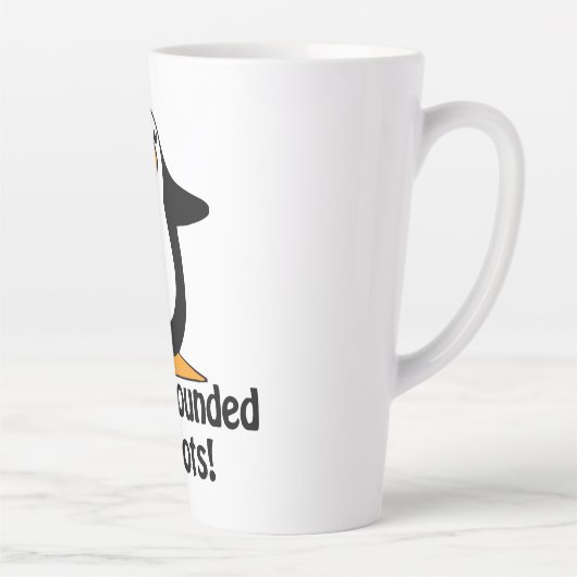 周りはペンギンのアニおもしろいメだ カフェラテマグ (右)