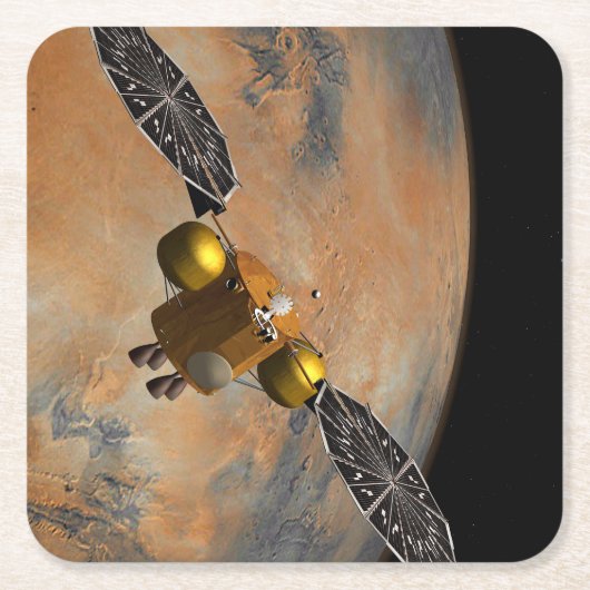 周回する火星。 スクエアペーパーコースター (正面)