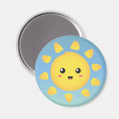 周囲を明るく照らすかわいい幸せな太陽 マグネット (正面/裏面)