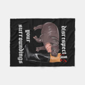 周囲を無視するモートウおもしろいデザイン フリースブランケット (正面(横))