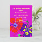 周年パーティー ボールド ヒビスカス デザイン 招待状 (スタンド正面)