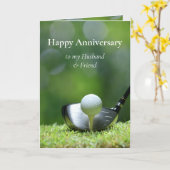 周年夫フレンドゴルフボールコースゴルファー カード (黄色い花)