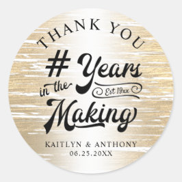 周年感謝ゴールド 何年もの歳月をかけて ラウンドシール