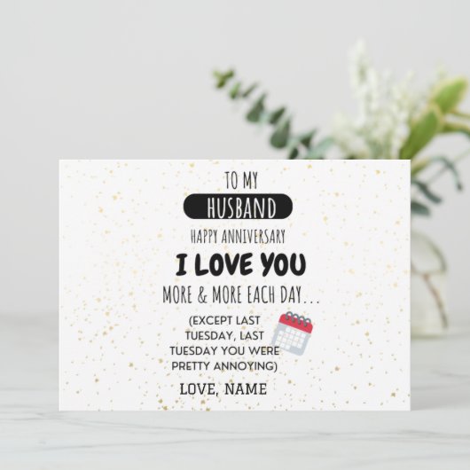 周年記念おもしろいに妻から夫へユーモアのメッセージ (スタンド正面)
