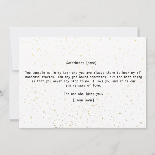 周年記念おもしろいに妻から夫へユーモアのメッセージ (裏面)