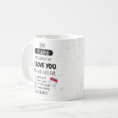 周年記念おもしろいに妻から夫へユーモアのメッセージ コーヒーマグカップ (正面左)