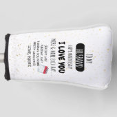 周年記念おもしろいに妻から夫へユーモアのメッセージ ゴルフヘッドカバー (正面)