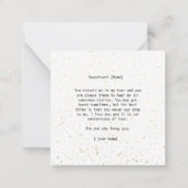 周年記念おもしろいに妻から夫へユーモアのメッセージ ノートカード (裏面)