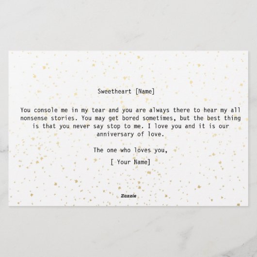 周年記念おもしろいに妻から夫へユーモアのメッセージ 便箋 (裏面)