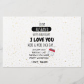 周年記念おもしろいに妻から夫へユーモアのメッセージ 便箋 (正面)