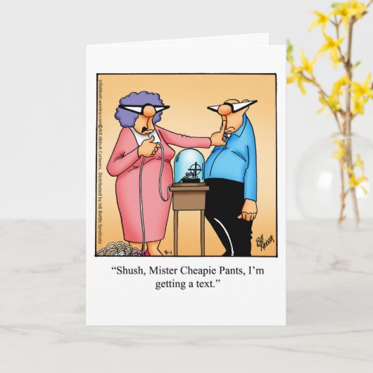 周年記念おもしろいのユーモアあいさつカード カード (黄色い花)