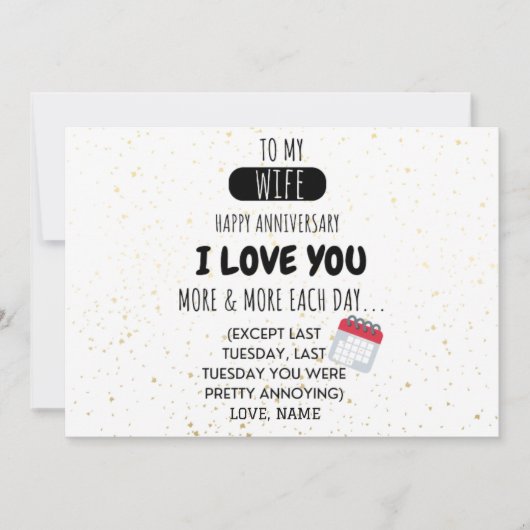 周年記念おもしろいの夫婦ユーモアのメッセージ (正面)