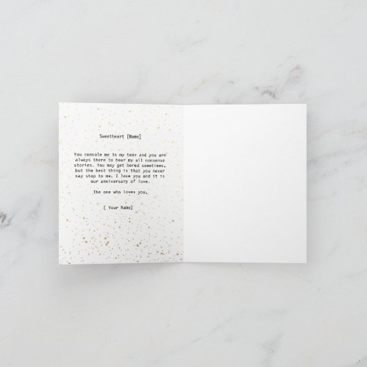 周年記念おもしろいの夫婦ユーモアのメッセージ ノートカード (内部)