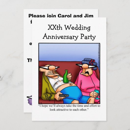 周年記念おもしろいパーティの招待状 招待状 (正面/裏面)