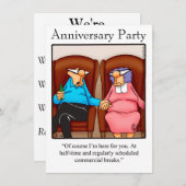 周年記念おもしろいパーティの招待状「眼鏡」 招待状 (正面/裏面)