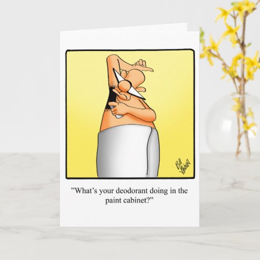 周年記念おもしろいユーモア用挨拶カード カード (黄色い花)