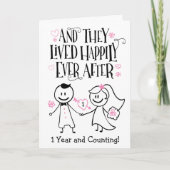 周年記念に、彼らは車の後ずっと幸せに暮らしていた カード (正面)