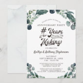 周年記念のグリーン 歳月の重み 招待状 (正面/裏面)