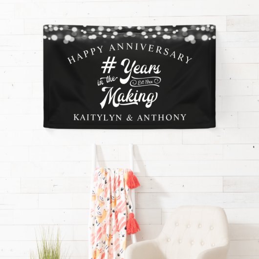 周年記念の糸が年を刻む幕 横断幕 (インサイチュ)