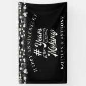 周年記念の糸が年を刻む幕 横断幕 (縦)