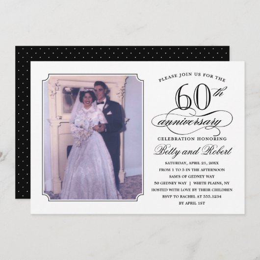 周年記念エレガントパーティー写真招待状 招待状 (正面/裏面)