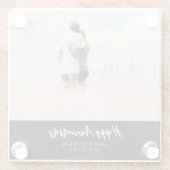 周年記念カスタム写真モダンスタイリッシュ結婚の ガラスコースター (裏面)