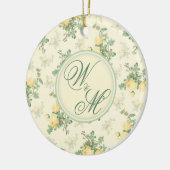 周年記念パーソナライズされたオーナメントモノグラム セラミックオーナメント (左)