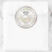 周年記念パーソナライズされた会がステッカーを好む ラウンドシール (バッグ)